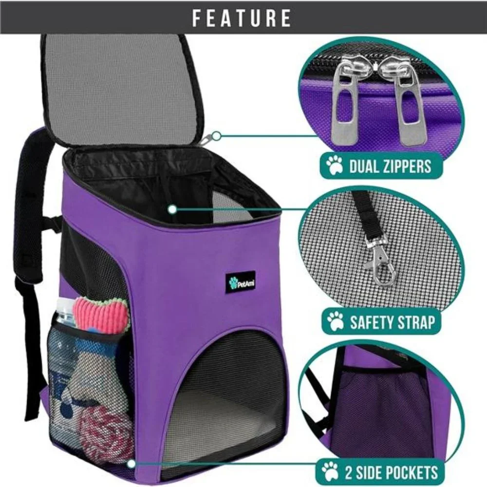 Small Dogs and Cat Backpack Carrier, Airline Approved Pet Backpack Carrier